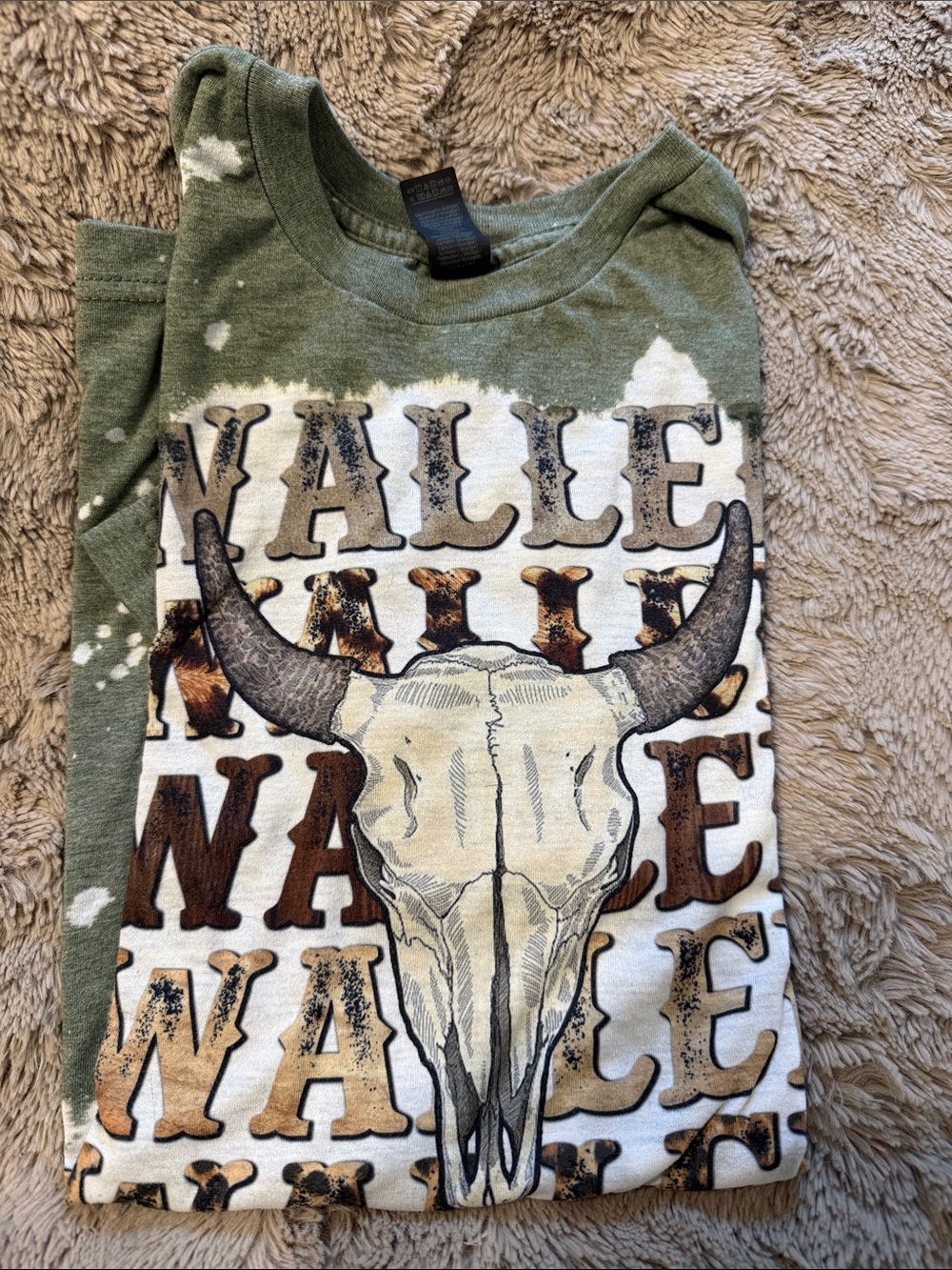 Morgan Wallen Gildan Olive Green Graphic Skull Short Sleeve Tee